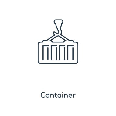 modaya uygun bir tasarım tarzı kapsayıcı simgesi. Beyaz arka plan üzerinde izole konteyner simgesi. Konteyner vektör simgesi basit ve modern düz simgesi web sitesi, mobil, logo, app, UI. Konteyner simge vektör çizim, Eps10.