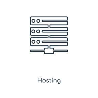 simge modaya uygun bir tasarım tarzı ev sahipliği. Beyaz arka plan üzerinde izole simgesi barındırma. vektör simgesi basit ve modern düz simgesi web sitesi, mobil, logo, app, barındırma Kullanıcı arabirimi. simge vektör çizim, Eps10 hosting.