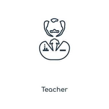 modaya uygun bir tasarım tarzı öğretmen simgesi. Beyaz arka plan üzerinde izole öğretmen simgesi. öğretmen vektör simgesi basit ve modern düz simgesi web sitesi, mobil, logo, app, UI. öğretmen simge vektör çizim, Eps10.
