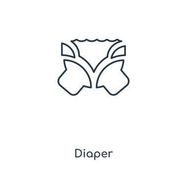 Bebek bezi simgesi modaya uygun bir tasarım tarzı. Bebek bezi simgesi beyaz arka plan üzerinde izole. Bebek bezi vektör simgesi basit ve modern düz simgesi web sitesi, mobil, logo, app, UI. Bebek bezi simge vektör çizim, Eps10.