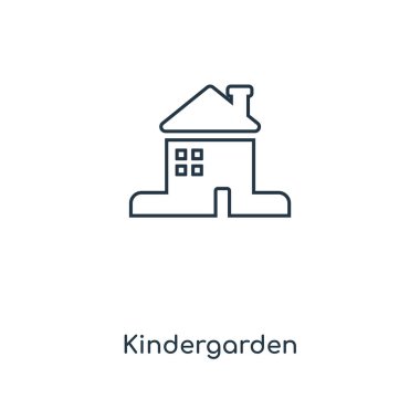 modaya uygun bir tasarım tarzı anaokulu simgesi. Beyaz arka plan üzerinde izole anaokulu simgesi. Anaokulu vektör simgesi basit ve modern düz simgesi web sitesi, mobil, logo, app, UI. Anaokulu simge vektör çizim, Eps10.