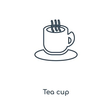 modaya uygun bir tasarım tarzı çay Kupası simgesi. Çay Kupası simgesi beyaz arka plan üzerinde izole. Çay Kupası vektör simgesi basit ve modern düz simgesi web sitesi, mobil, logo, app, UI. Çay Kupası simge vektör çizim, Eps10.