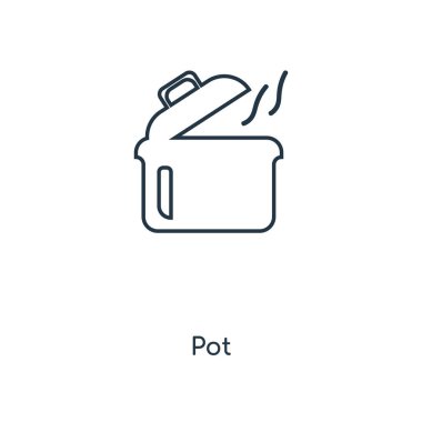 modaya uygun bir tasarım tarzı pot simgesi. Beyaz arka plan üzerinde izole pot simgesi. pot vektör simgesi basit ve modern düz simgesi web sitesi, mobil, logo, app, UI. pot simge vektör çizim, Eps10.