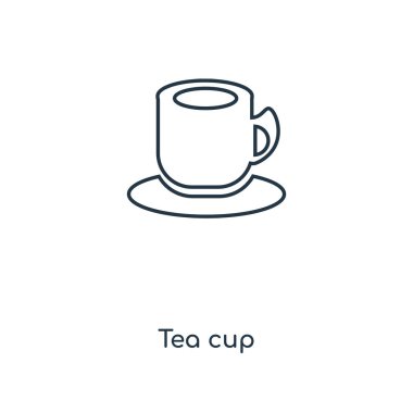 modaya uygun bir tasarım tarzı çay Kupası simgesi. Çay Kupası simgesi beyaz arka plan üzerinde izole. Çay Kupası vektör simgesi basit ve modern düz simgesi web sitesi, mobil, logo, app, UI. Çay Kupası simge vektör çizim, Eps10.