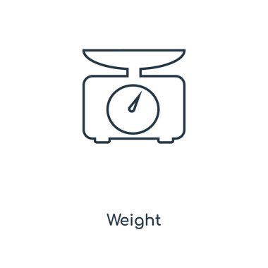 modaya uygun bir tasarım tarzı ağırlık simgesi. Beyaz arka plan üzerinde izole ağırlık simgesi. Ağırlık vektör simgesi basit ve modern düz simgesi web sitesi, mobil, logo, app, UI. Ağırlık simge vektör çizim, Eps10.