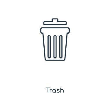 Çöp Kutusu simgesine modaya uygun bir tasarım tarzı. Çöp Kutusu simgesine beyaz arka plan üzerinde izole. Çöp vektör simgesi basit ve modern düz simgesi web sitesi, mobil, logo, app, UI. Çöp kutusu simgesini vektör çizim, Eps10.
