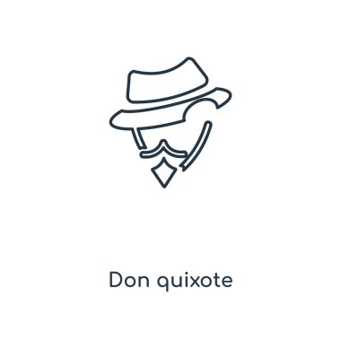 Don Kişot simgesi modaya uygun bir tasarım tarzı. don Kişot simgesi beyaz arka plan üzerinde izole. Don Kişot vektör simgesi basit ve modern düz simgesi web sitesi, mobil, logo, app, UI. Don Kişot simge vektör çizim, Eps10.