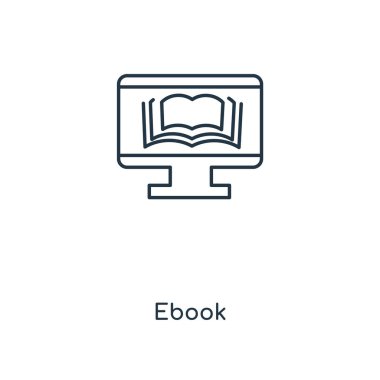modaya uygun bir tasarım tarzı eBook simgesi. Beyaz arka plan üzerinde izole ebook simgesi. eBook vektör simgesi basit ve modern düz simgesi web sitesi, mobil, logo, app, UI. eBook simge vektör çizim, Eps10.