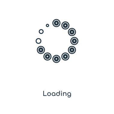 yükleme simgesini modaya uygun bir tasarım tarzı. Beyaz arka plan üzerinde izole simgesi yükleniyor. vektör simgesi basit ve modern düz simgesi web sitesi, mobil, logo, app, yükleme kullanıcı arabirimi. simge vektör çizim, Eps10 yükleme.