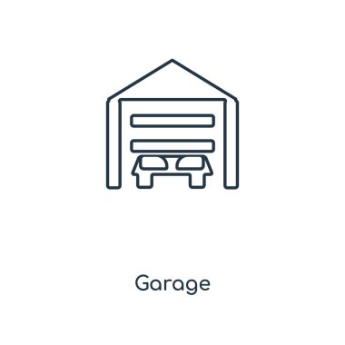 modaya uygun bir tasarım tarzı garaj simgesi. Beyaz arka plan üzerinde izole garaj simgesi. Garaj vektör simgesi basit ve modern düz simgesi web sitesi, mobil, logo, app, UI. Garaj simge vektör çizim, Eps10.