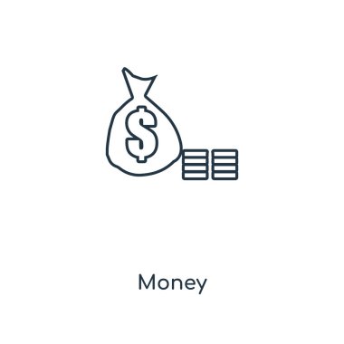 para simgesi modaya uygun bir tasarım tarzı. Beyaz arka plan üzerinde izole para simgesi. para vektör simgesi basit ve modern düz simgesi web sitesi, mobil, logo, app, UI. para simge vektör çizim, Eps10.