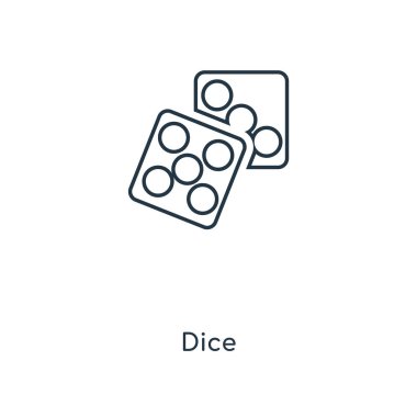 modaya uygun bir tasarım tarzı zar simgesi. Beyaz arka plan üzerinde izole zar simgesi. zar vektör simgesi basit ve modern düz simgesi web sitesi, mobil, logo, app, UI. zar simge vektör çizim, Eps10.