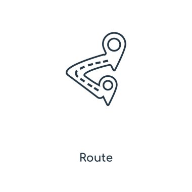 modaya uygun bir tasarım tarzı yol simgesi. Beyaz arka plan üzerinde izole yol simgesi. rota vektör simgesi basit ve modern düz simgesi web sitesi, mobil, logo, app, UI. rota simge vektör çizim, Eps10.