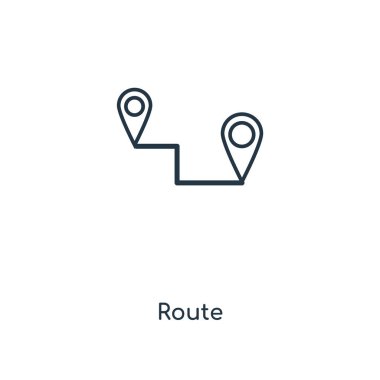 modaya uygun bir tasarım tarzı yol simgesi. Beyaz arka plan üzerinde izole yol simgesi. rota vektör simgesi basit ve modern düz simgesi web sitesi, mobil, logo, app, UI. rota simge vektör çizim, Eps10.