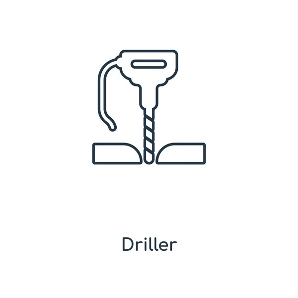 Ikona Driller Modny Styl Driller Ikona Białym Tle Driller Ikona — Wektor stockowy