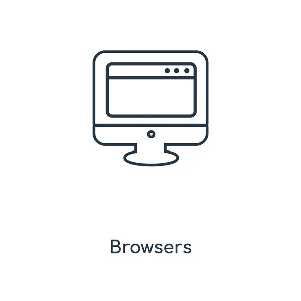 Browser Symbol Trendigen Design Stil Browser Symbol Auf Weißem Hintergrund — Stockvektor