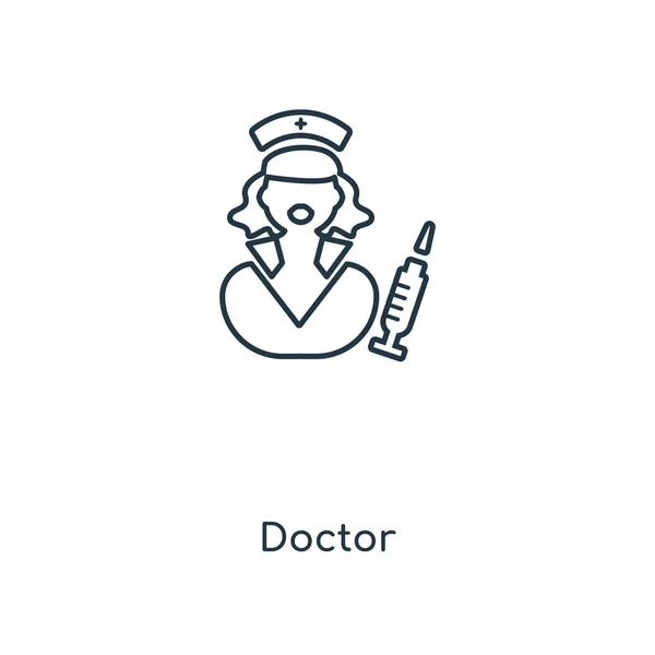 Läkare Ikonen Trendig Designstil Läkare Ikonen Isolerad Vit Bakgrund Läkare — Stock vektor