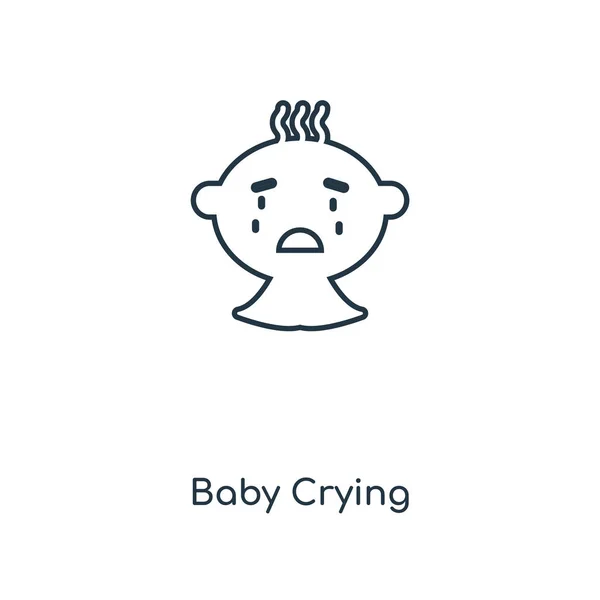 baby crying icon in trendy design style. baby crying icon isolated on white background. baby crying vector icon simple and modern flat symbol for web site, mobile, logo, app, UI. baby crying icon vector illustration, EPS10.