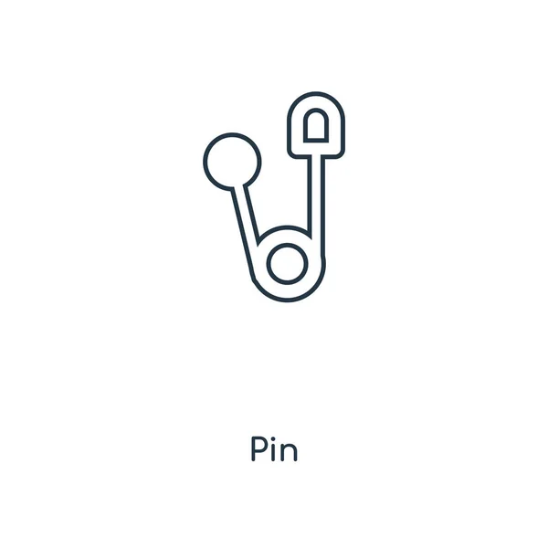 Icono Pin Estilo Diseño Moda Pin Icono Aislado Sobre Fondo — Vector de stock