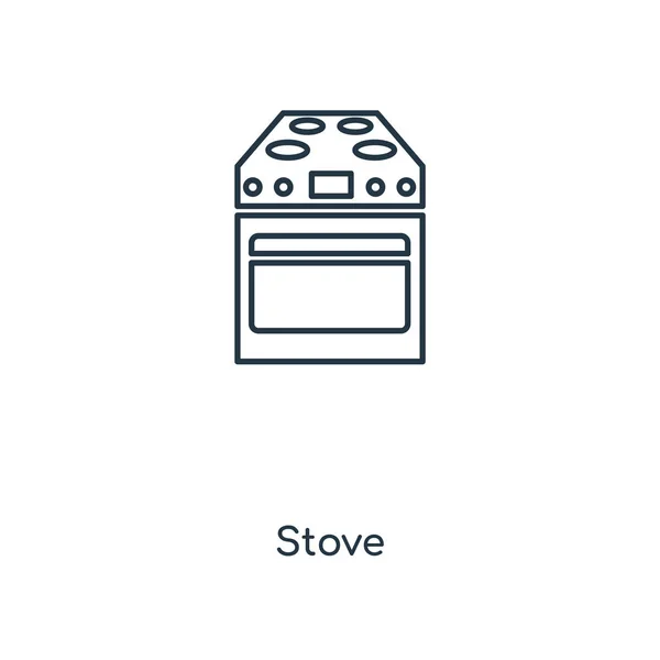 トレンディなデザイン スタイルのストーブのアイコン ストーブのアイコンは 白い背景で隔離 ストーブの Web サイト アプリ ベクトル アイコン — ストックベクタ