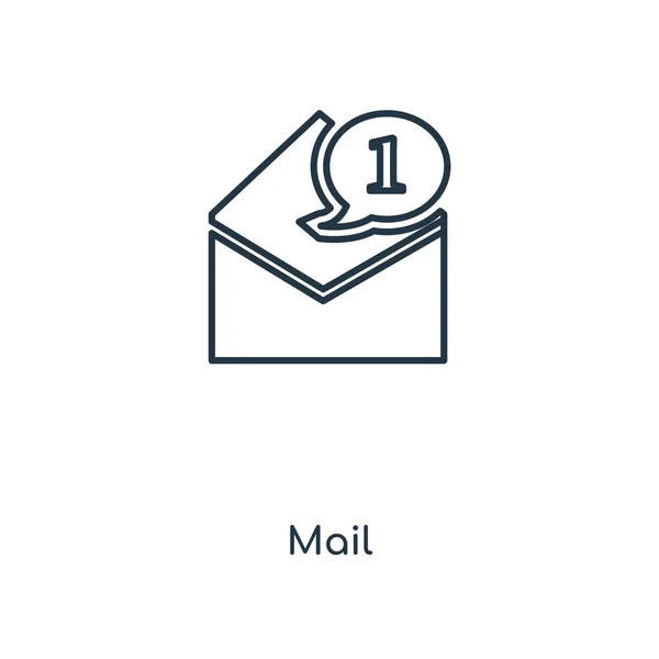 新潮设计风格的邮件图标 在白色背景上隔离的邮件图标 邮件矢量图标简单而现代的平面符号为网站 应用程序 邮件图标向量例证 Eps10 — 图库矢量图片