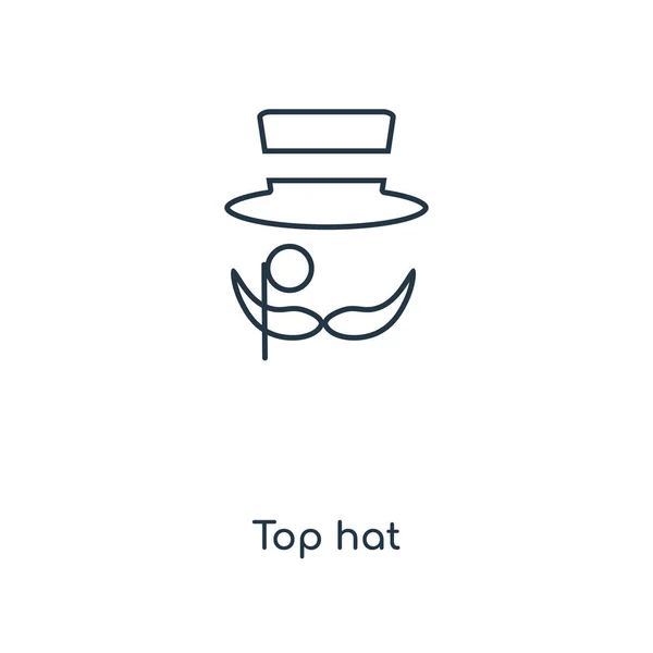 トレンディなデザイン スタイルの帽子アイコン トップの帽子アイコンが白い背景で隔離 シルクハットの Web サイト アプリ ベクトル アイコン シンプルでモダンなフラット記号 — ストックベクタ