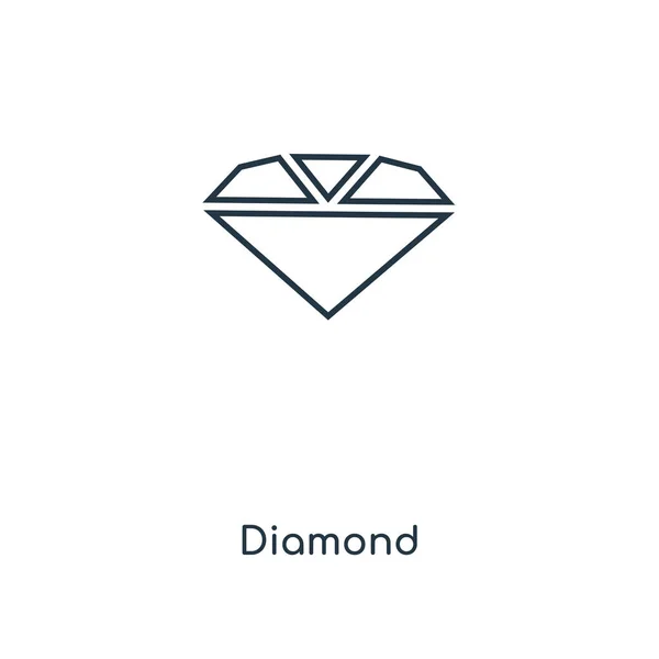 Diamant Ikone Trendigen Design Stil Diamant Symbol Isoliert Auf Weißem — Stockvektor