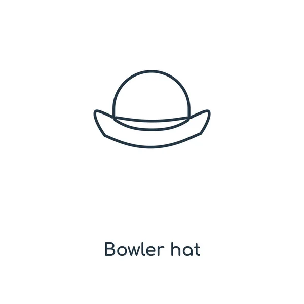 Icono Del Sombrero Del Jugador Bolos Estilo Diseño Moda Bowler — Archivo Imágenes Vectoriales