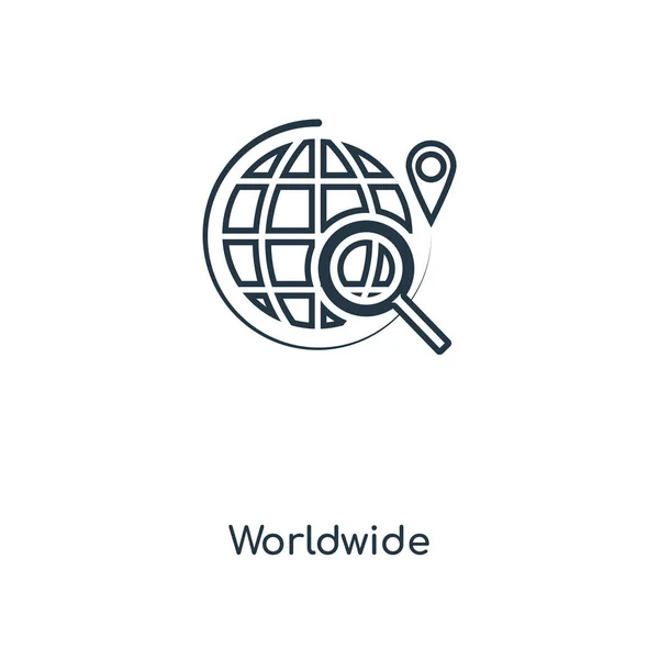 トレンディなデザイン スタイルの世界的なアイコン 世界のイコンは 白い背景で隔離 世界的なベクトル アイコン シンプルでモダンなフラット記号の Web サイト アプリケーション — ストックベクタ