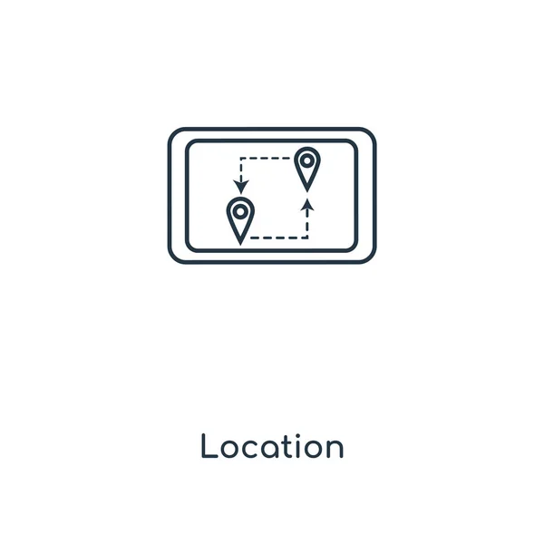 トレンディなデザイン スタイルの場所アイコン 白い背景で隔離の場所アイコン 場所の Web サイト アプリ ベクトル アイコン シンプルでモダンなフラット記号 — ストックベクタ