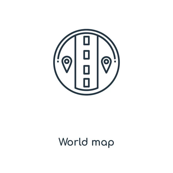 Ikonę Mapy Świata Modny Styl Mapa Świata Ikona Białym Tle — Wektor stockowy