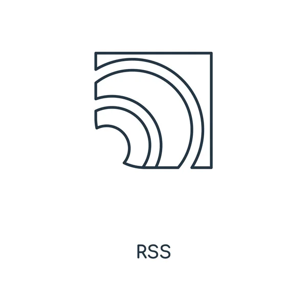 トレンディなデザイン スタイルの Rss アイコン 白い背景で隔離の Rss アイコン Rss ベクトル アイコン — ストックベクタ