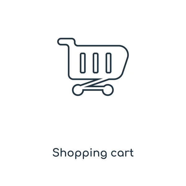 Shopping Cart Ikonen Trendig Designstil Shopping Cart Ikonen Isolerad Vit — Stock vektor