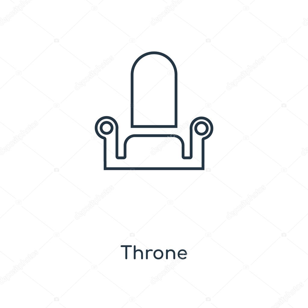 throne icon in trendy design style. throne icon isolated on white background. throne vector icon simple and modern flat symbol for web site, mobile, logo, app, UI. throne icon vector illustration, EPS10.