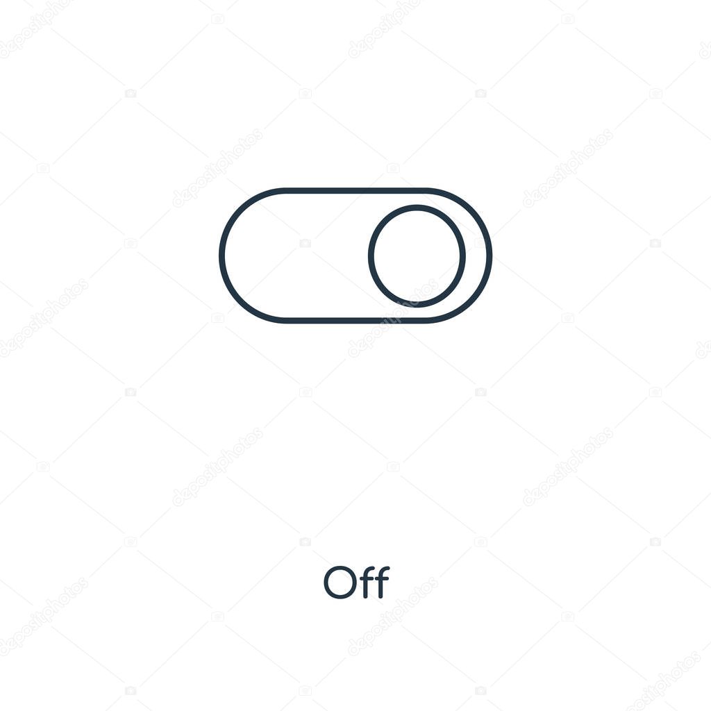 off icon in trendy design style. off icon isolated on white background. off vector icon simple and modern flat symbol for web site, mobile, logo, app, UI. off icon vector illustration, EPS10.