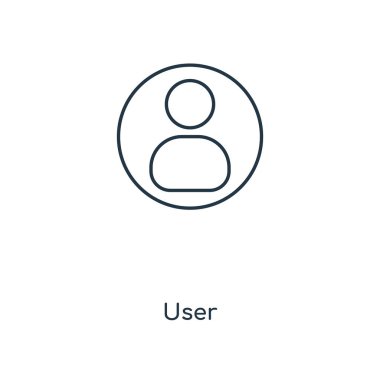 modaya uygun bir tasarım tarzı Kullanıcı simgesi. Kullanıcı simgesi beyaz arka plan üzerinde izole. Kullanıcı vektör simgesi basit ve modern düz simgesi web sitesi, mobil, logo, app, UI. Kullanıcı simge vektör çizim, Eps10.