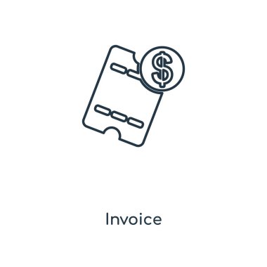 modaya uygun bir tasarım tarzı fatura simgesi. Beyaz arka plan üzerinde izole fatura simgesi. Fatura vektör simgesi basit ve modern düz simgesi web sitesi, mobil, logo, app, UI. Fatura simge vektör çizim, Eps10.