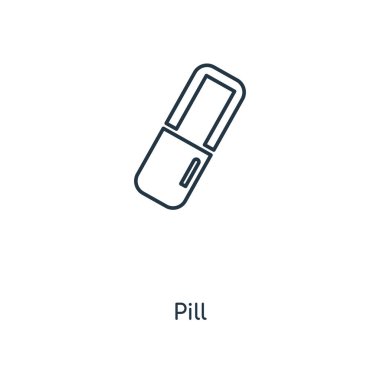 modaya uygun bir tasarım tarzı hap simgesi. Beyaz arka plan üzerinde izole hap simgesi. hap vektör simgesi basit ve modern düz simgesi web sitesi, mobil, logo, app, UI. hap simge vektör çizim, Eps10.