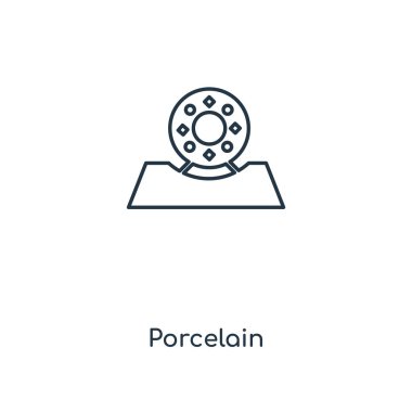 modaya uygun bir tasarım tarzı porselen simgesi. Beyaz arka plan üzerinde izole porselen simgesi. Porselen vektör simgesi basit ve modern düz simgesi web sitesi, mobil, logo, app, UI. Porselen simge vektör çizim, Eps10.