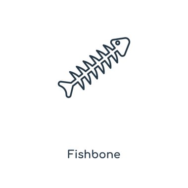 modaya uygun bir tasarım tarzı Fishbone simgesi. Beyaz arka plan üzerinde izole fishbone simgesi. Fishbone vektör simgesi basit ve modern düz simgesi web sitesi, mobil, logo, app, UI. Fishbone simge vektör çizim, Eps10.