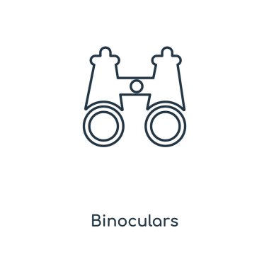 modaya uygun bir tasarım tarzı dürbün simgesi. Beyaz arka plan üzerinde izole dürbün simgesi. Dürbün vektör simgesi basit ve modern düz simgesi web sitesi, mobil, logo, app, UI. Dürbün simge vektör çizim, Eps10.