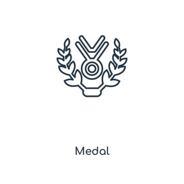 modaya uygun bir tasarım tarzı madalya simgesi. Beyaz arka plan üzerinde izole madalya simgesi. madalya vektör simgesi basit ve modern düz simgesi web sitesi, mobil, logo, app, UI. madalya simge vektör çizim, Eps10.