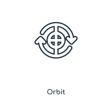 modaya uygun bir tasarım tarzı yörünge simgesi. Beyaz arka plan üzerinde izole simgesi yörünge. yörünge vektör simgesi basit ve modern düz simgesi web sitesi, mobil, logo, app, UI. simge vektör çizim, Eps10 yörünge.