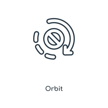 modaya uygun bir tasarım tarzı yörünge simgesi. Beyaz arka plan üzerinde izole simgesi yörünge. yörünge vektör simgesi basit ve modern düz simgesi web sitesi, mobil, logo, app, UI. simge vektör çizim, Eps10 yörünge.