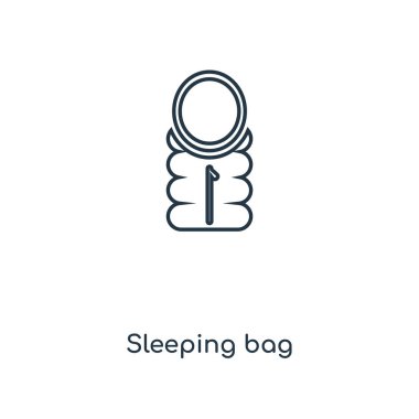 uyku tulumu simgesine modaya uygun bir tasarım tarzı. uyku tulumu simgesine beyaz arka plan üzerinde izole. uyku tulumu vektör simgesi basit ve modern düz simgesi web sitesi, mobil, logo, app, UI. uyku tulumu simge vektör çizim, Eps10.