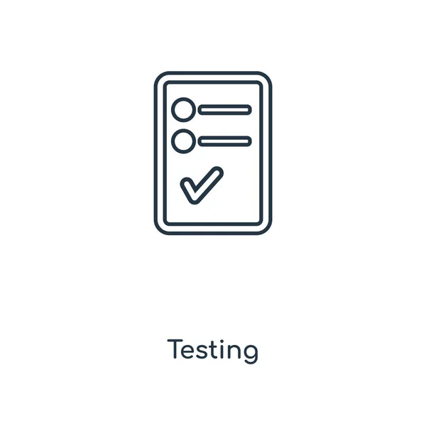 Testowanie Ikona Modny Styl Badania Białym Tle Białym Tle Wektor — Wektor stockowy