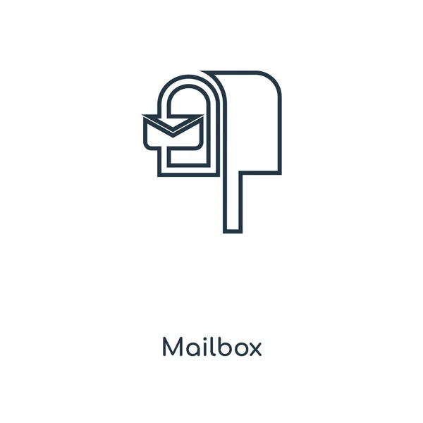トレンディなデザイン スタイルのメールボックス アイコン 白い背景で隔離メールボックス アイコン メールボックスの Web サイト アプリ ベクトル — ストックベクタ