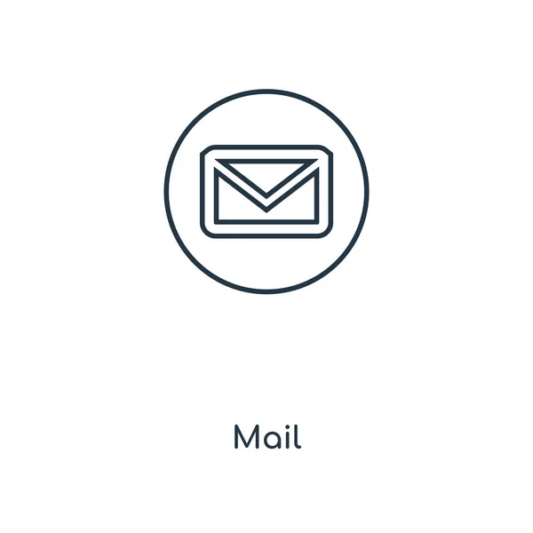 Ícone Mail Estilo Design Moderno Ícone Correio Isolado Fundo Branco — Vetor de Stock