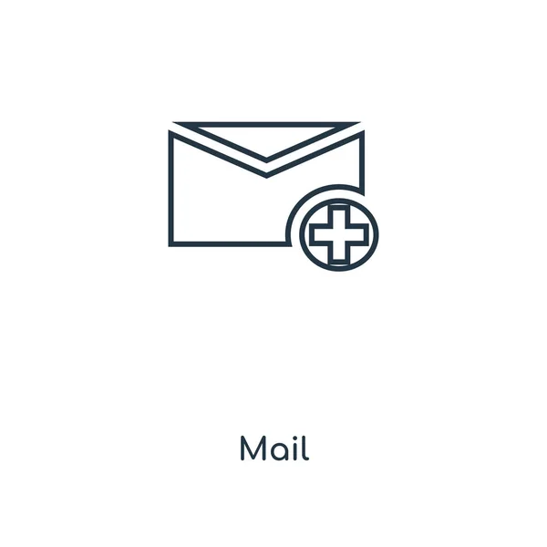 新潮设计风格的邮件图标 在白色背景上隔离的邮件图标 邮件矢量图标简单而现代的平面符号为网站 应用程序 邮件图标向量例证 Eps10 — 图库矢量图片