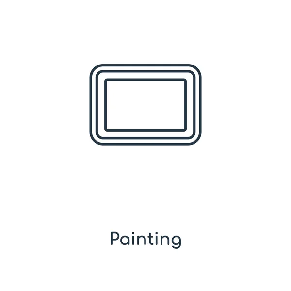 トレンディなデザイン スタイルの絵アイコン 白い背景で隔離の絵アイコン 絵画ベクトル アイコン シンプルでモダンなフラット記号の Web サイト アプリケーション 絵のアイコン — ストックベクタ